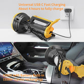 Car wash machine with USB C fast charging and battery information on a white background.